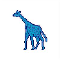 girafe avec pixel art sur fond blanc. vecteur