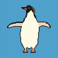 pingouin avec pixel art. illustration vectorielle. vecteur