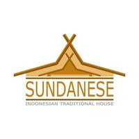 julang ngapak - icône vectorielle du logo de la maison traditionnelle indonésienne de sunda west java. vecteur