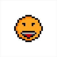 icône de visage emoji ou émoticône en pixel art. illustration vectorielle. vecteur