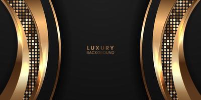 fond noir foncé de luxe élégant avec une décoration d'accent brillant doré vecteur
