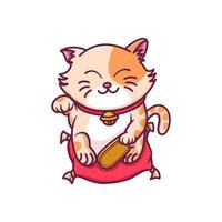 dessin animé symbole chat porte-bonheur vecteur