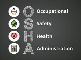 osha, travail, sécurité santé, administration, conception vectorielle. vecteur