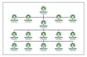 infographie d'organigramme avec icône de personnes et ligne abstraite, structure d'entreprise. vecteur