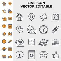 contactez-nous définir le modèle de symbole d'icône pour l'illustration vectorielle du logo de la collection de conception graphique et web vecteur