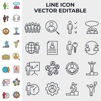 les gens d'affaires définissent le modèle de symbole d'icône pour l'illustration vectorielle du logo de la collection de conception graphique et web vecteur