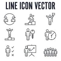 les gens d'affaires définissent le modèle de symbole d'icône pour l'illustration vectorielle du logo de la collection de conception graphique et web vecteur