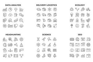 modèle de symbole de pack d'icônes de méga collection pour illustration vectorielle de logo de collection de conception graphique et web vecteur