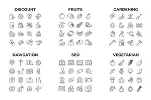 modèle de symbole de pack d'icônes de méga collection pour illustration vectorielle de logo de collection de conception graphique et web vecteur