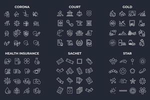 modèle de symbole de pack d'icônes de méga collection pour illustration vectorielle de logo de collection de conception graphique et web vecteur