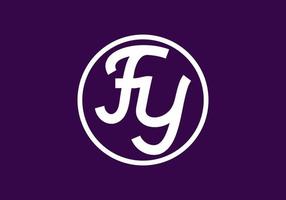 lettre initiale fy violette dans le logo du cercle vecteur