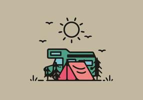 illustration de camping camping car simple vecteur