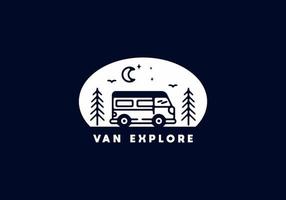 van explorer illustration d'art en ligne vecteur