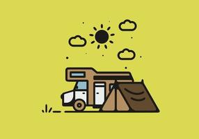 illustration de camping camping car simple vecteur