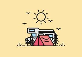 illustration de camping camping car simple vecteur