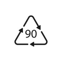 symbole de recyclage des composites ldpe 90. illustration vectorielle vecteur