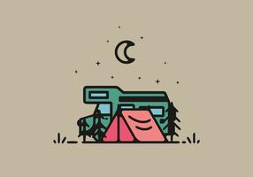 illustration de camping camping car simple vecteur