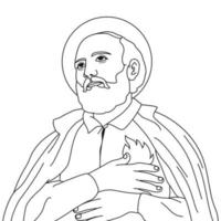 saint philip neri illustration vectorielle contour monochrome vecteur