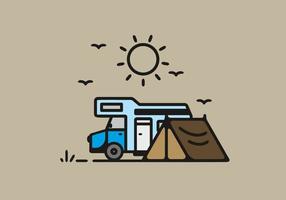 illustration de camping camping car simple vecteur