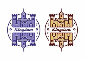 illustration de couleur violette et marron du château du royaume miroir vecteur