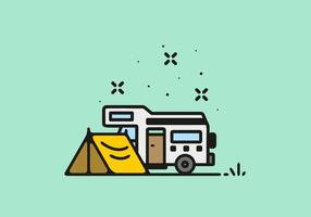 illustration de camping camping car simple vecteur