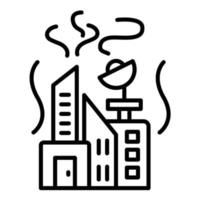 icône de ligne de pollution de la ville vecteur