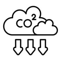 icône de ligne de dioxyde de carbone vecteur