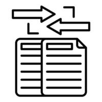 icône de ligne d'échange de fichiers vecteur