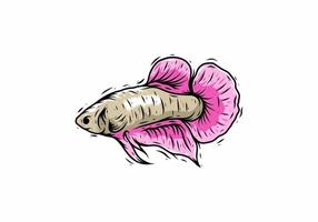 couleur rose de l'illustration du poisson cupang vecteur