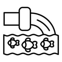 icône de ligne de déchets océaniques vecteur