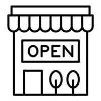 icône de ligne de signe de magasin ouvert vecteur