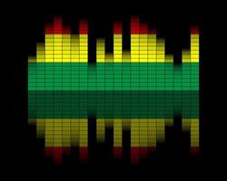 égaliseur sonore avec bandes de couleurs différentes sur fond noir vecteur