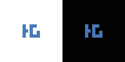 création de logo simple et audacieuse avec les initiales de la lettre hg vecteur