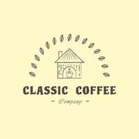 logo design vintage de café classique. logo de café rural vecteur