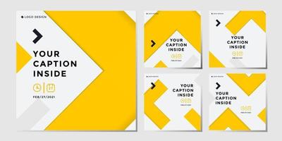 bundle jaune modèle de publication sur les médias sociaux, vecteur eps 10 forme géométrique de conception marketing