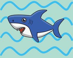 un joli bébé requin dans la conception d'illustration vectorielle vecteur
