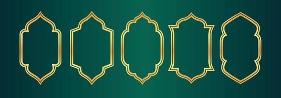 desigset or de fenêtres arabes pour le modèle ramadan kareem vecteur