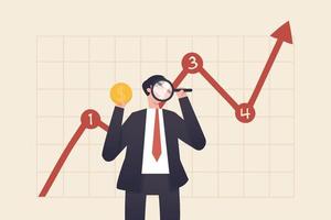 analyse des données boursières, visualisation des données et présentation ou explication du rapport. professionnel de la recherche financière ou de l'investissement et des prévisions économiques. vecteur