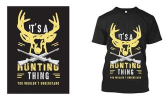 conception de modèle de t-shirt de chasse vecteur