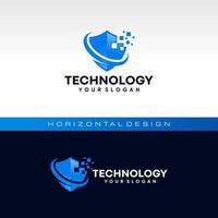 vecteur de stock d'icône de logo de technologie de bouclier