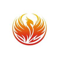 modèle de vecteur de conception de logo abstrait oiseau de feu phoenix volant