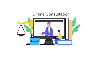 service en ligne de conseil juridique, illustration vectorielle de site Web d'avocat vecteur