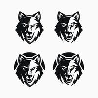 tête de loup simple illustration vectorielle d'art en ligne