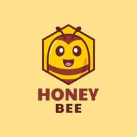 création de logo d'abeille de dessin animé vecteur