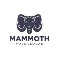 modèle de vecteur de conception de logo tête de mammouth