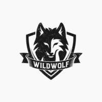 illustration vectorielle de loup sauvage vintage logo vecteur