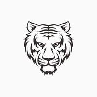 superbe tête de tigre logo design illustration vectorielle vecteur