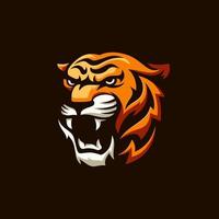 illustration de la tête de tigre pour le logo des sports et des jeux vecteur