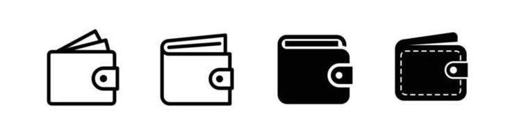 jeu d'icônes de portefeuille, élément de conception lié à l'économie d'argent vecteur