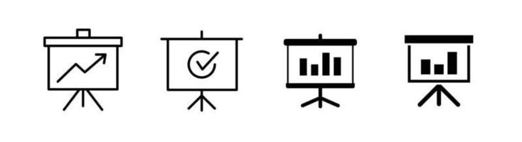 élément de conception d'icône de tableau de présentation adapté aux sites Web, à la conception d'impression ou à l'application vecteur